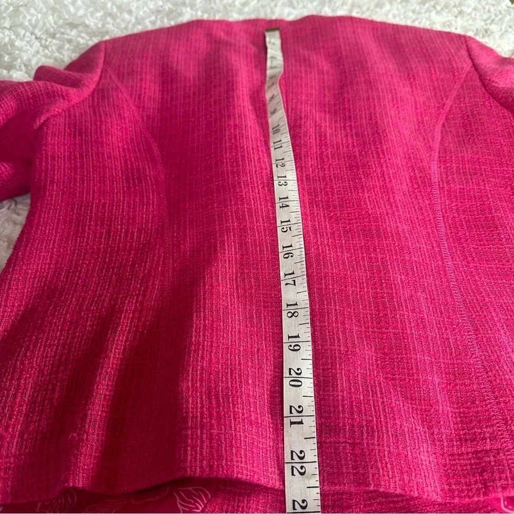 Pink Textured Blazer Jacket Womens Size 12 Workwear Lined Button Front